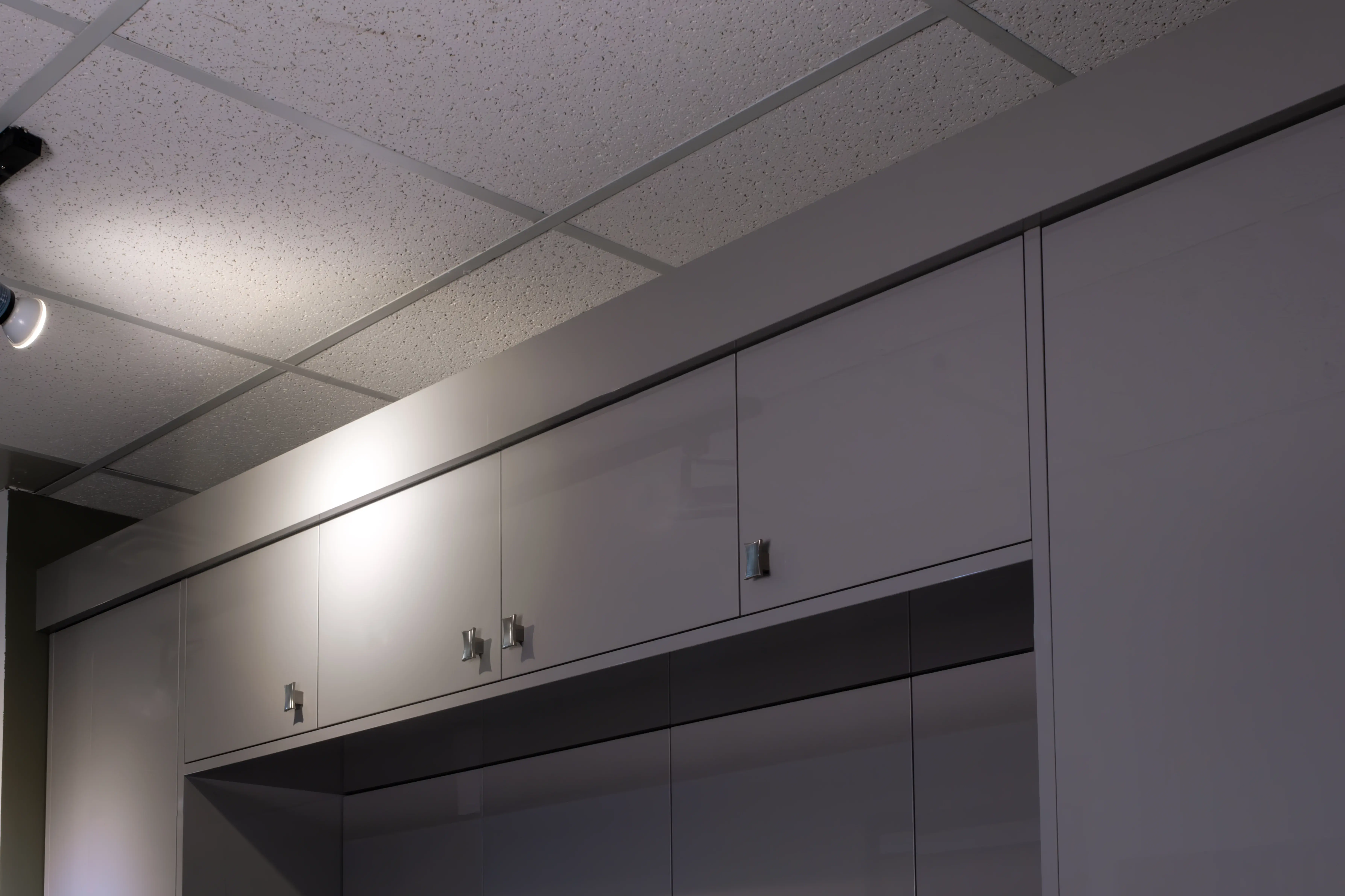 High Gloss Light Grey cabinetry