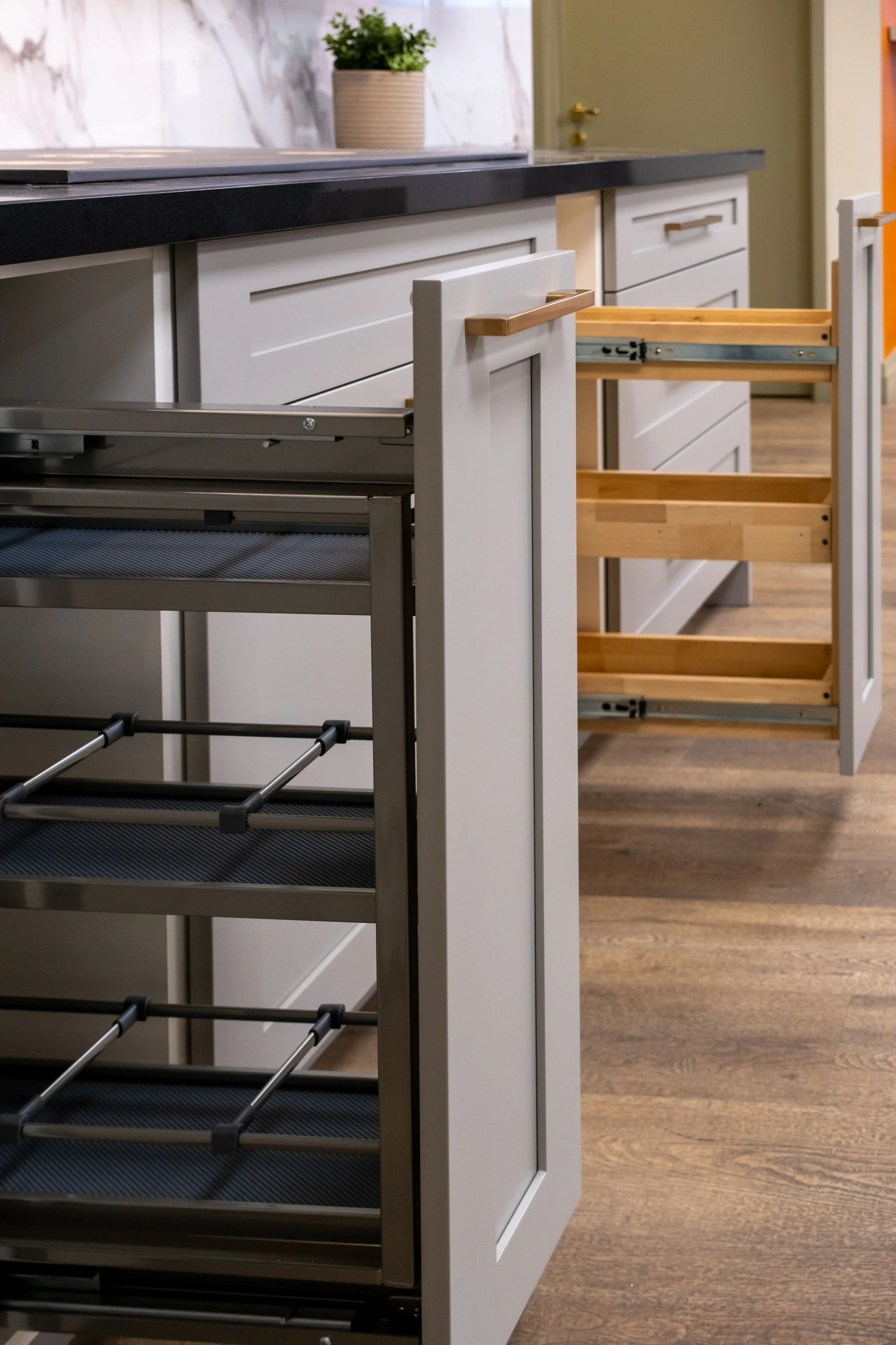 Shaker Grey and White combination cabinets