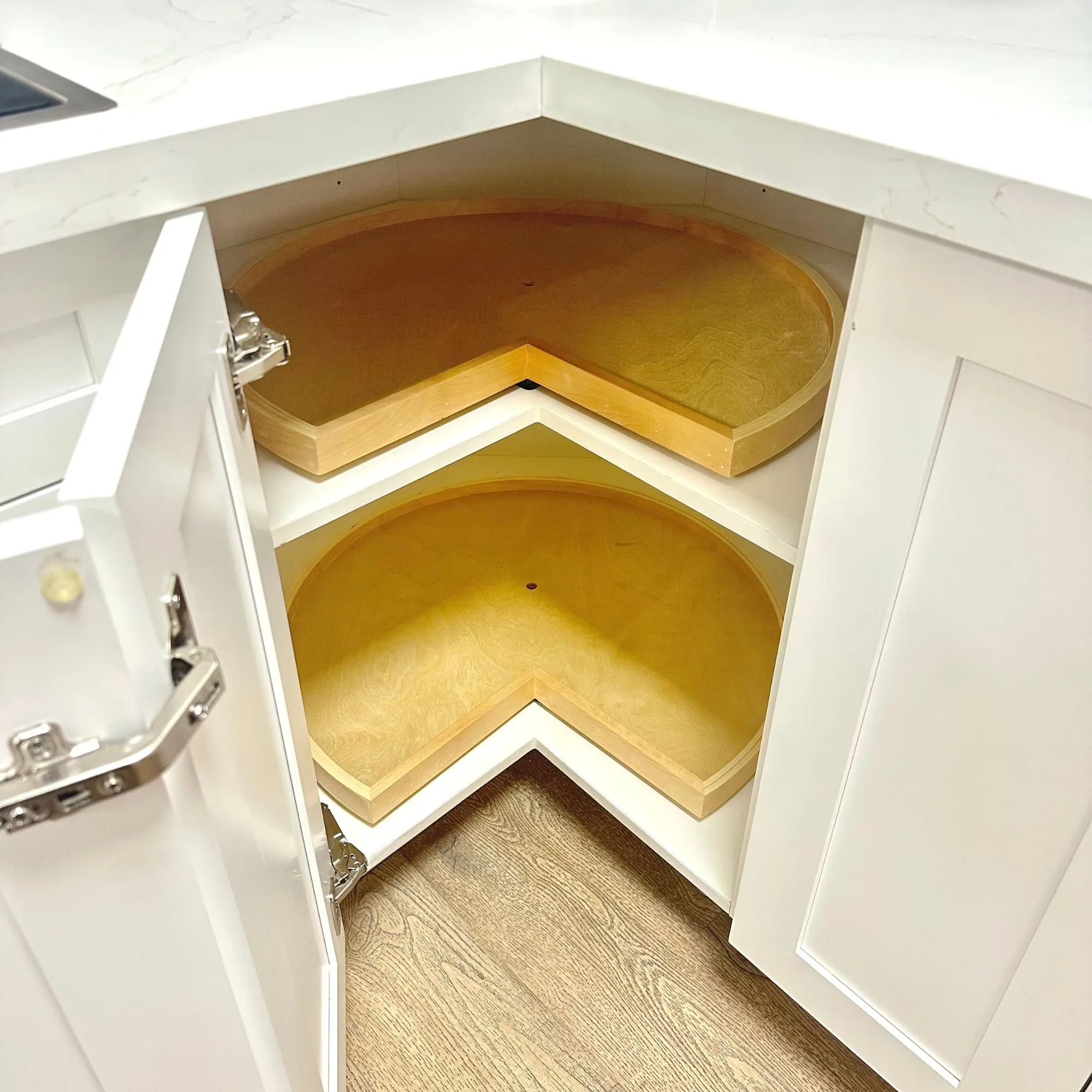 Shaker White cabinet with lazy susan