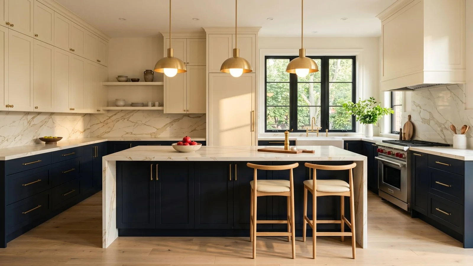 High-end custom Toronto kitchen with premium cabinetry and quartz counters